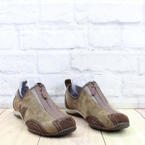 Merrell Barrado Brown Suede Slip on Front Zipper Active Shoes Size 6.5 - Picture 3 of 9